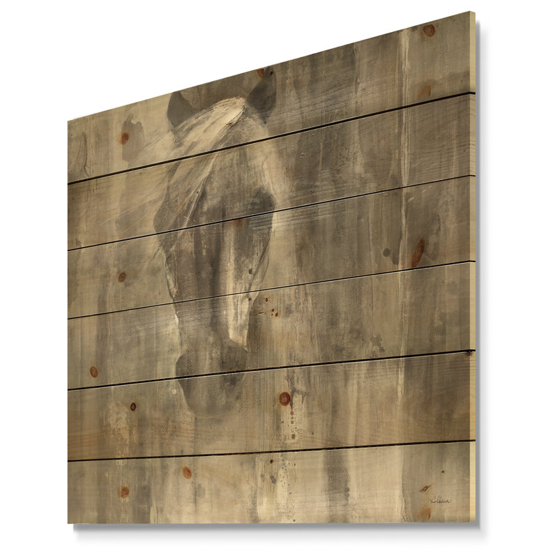 East Urban Home Modern Farmhouse Farmhouse Horse Print On Wood