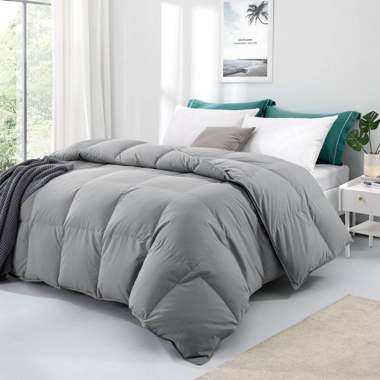grey feather comforter