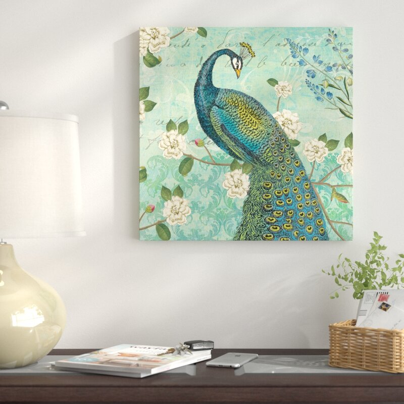 Global Gallery James Wiens Spring Peacock II Giclee Stretched Canvas Artwork 18 x 18