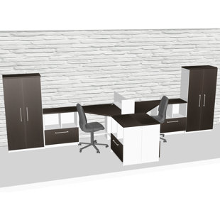Go to store & view more images TeamCENTERoffice Compact Space Maximum Collaboration 9 Piece L-Shape Desk Office Suite