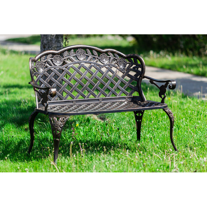 Astoria Grand Crowe Lattice Metal Garden Bench Reviews Wayfair