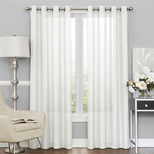 Derik Solid Sheer Grommet Single Curtain Panel