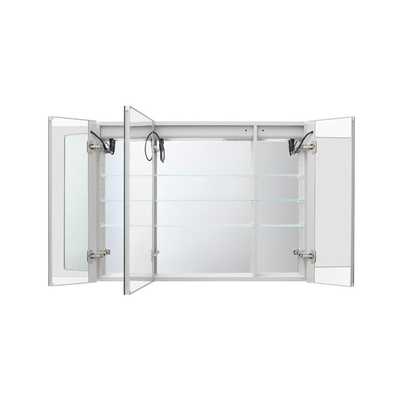 Orren Ellis Donnelly Framed Medicine Cabinet With 9 Adjustable Shelves And Lighting Reviews Wayfair