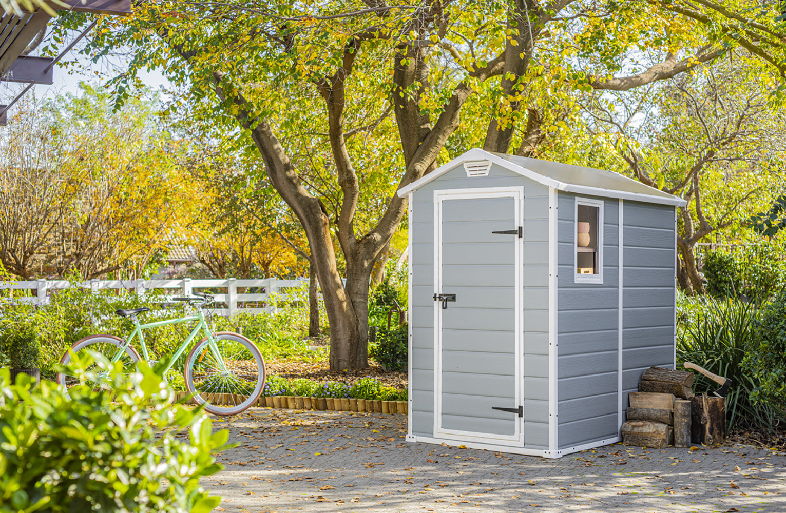 Sheds 6 x 4 ft Grey Keter Manor Outdoor Plastic Garden Storage Shed