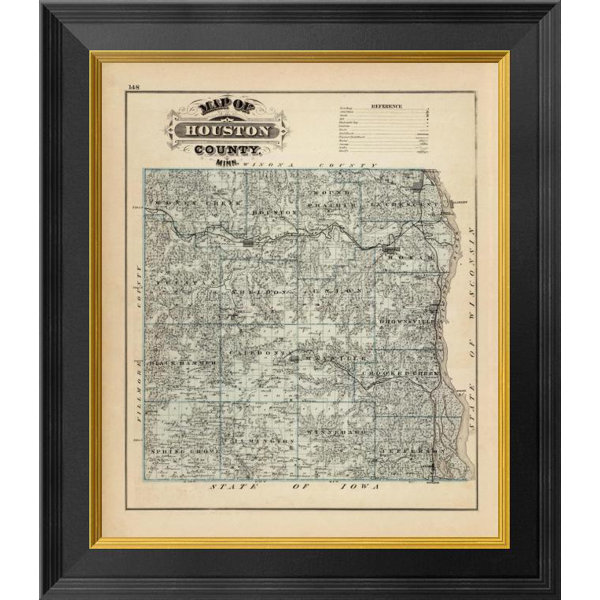 Global Gallery Map Of Houston County Minnesota 1874 By A T Andreas Framed Graphic Art On Canvas Wayfair