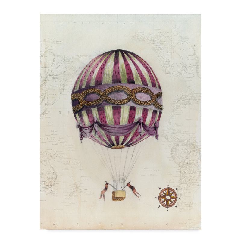 East Urban Home Vintage Hot Air Balloons I Acrylic Painting