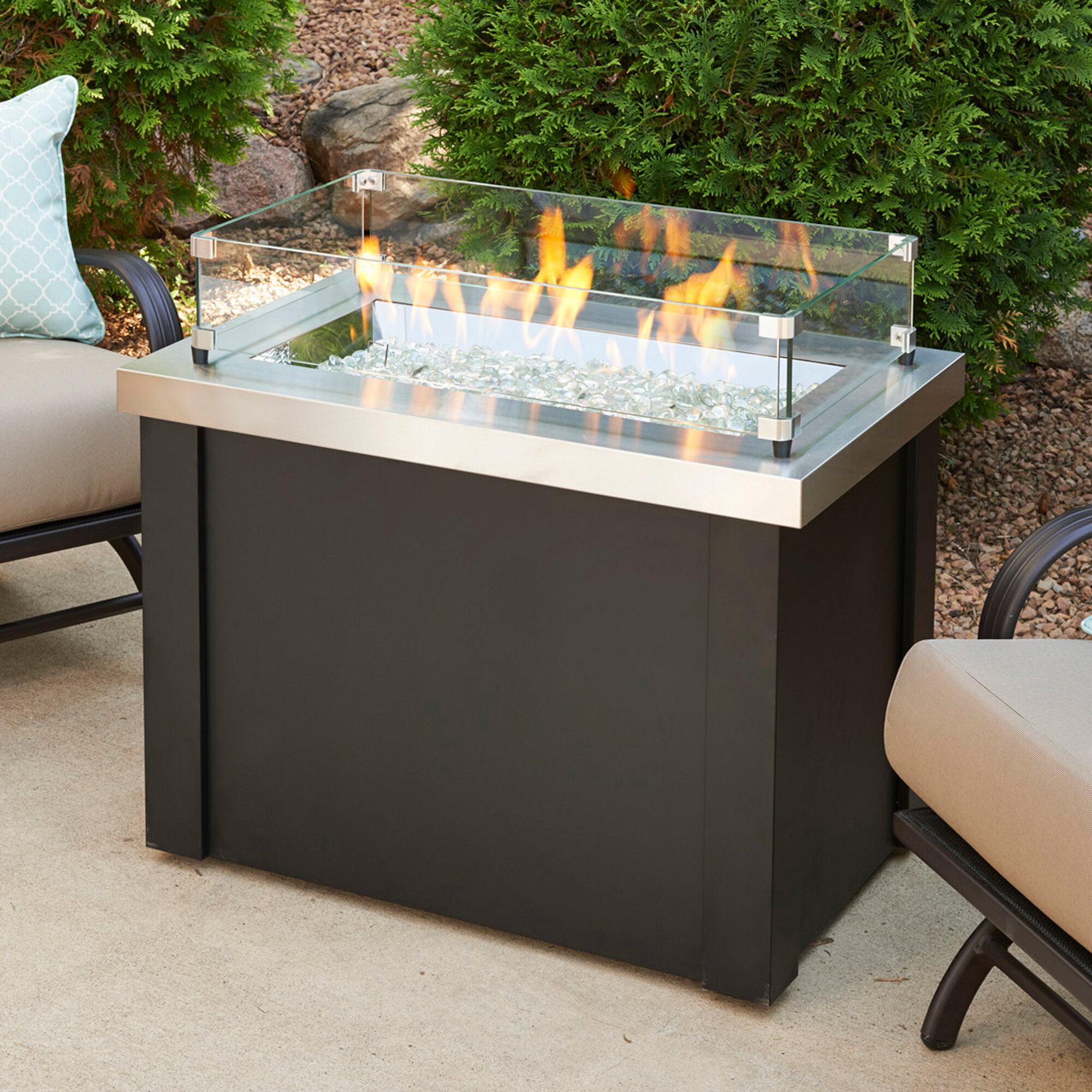 longshore tides corcoran steel propane gas fire pit table