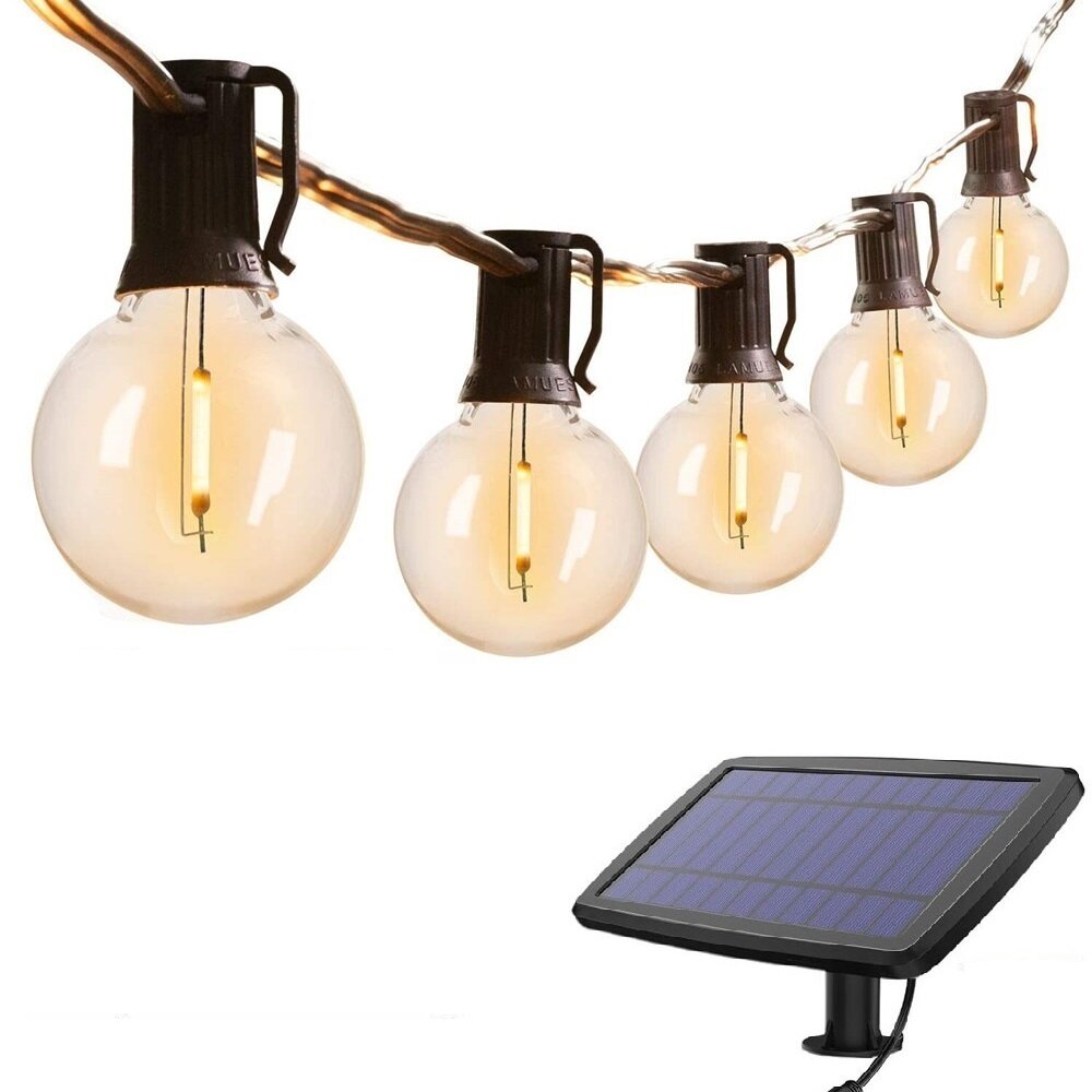 Corded/Solar Panel Outdoor 25ft 25 Bulb Xmas Fairy String Light Home Party Decor 