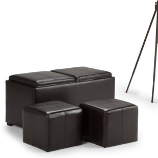 Go to store & view more images Simpli Home Avalon Storage Ottoman Set (Set of 3)