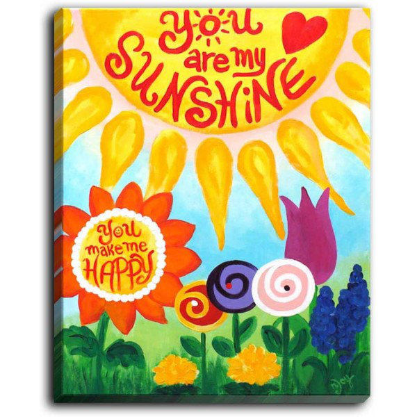 Harriet Bee You Are My Sunshine Floral Painting Print On Wrapped