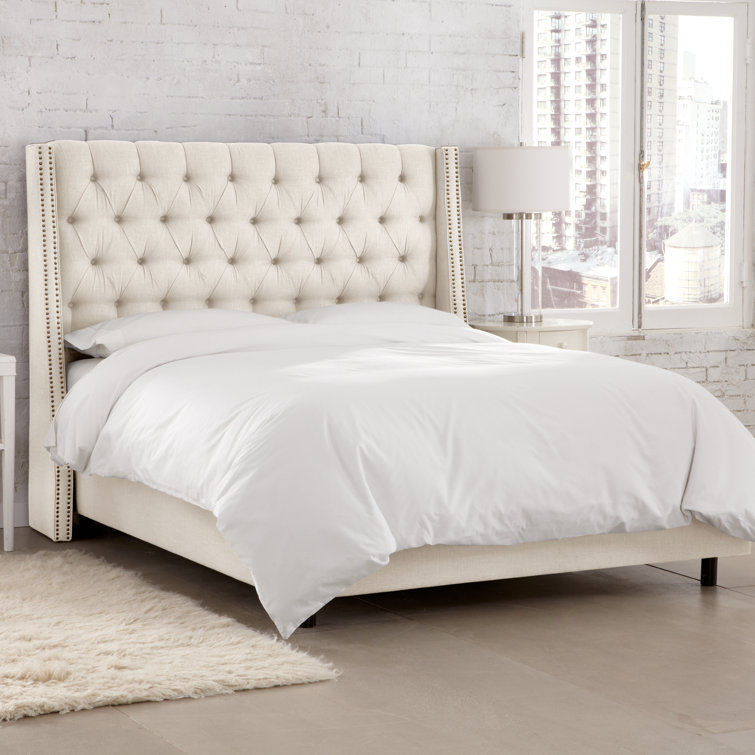 Skyline Furniture Wingback Bed in Linen - Overstock - 25482330