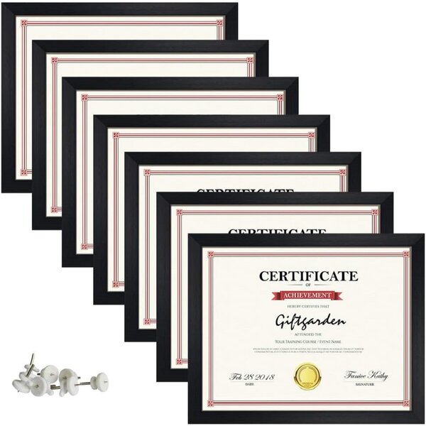 or a Photo 8.5 x 11 8.5x11 Black Gallery Certificate and Document Frame Certificates Extra Wide Molding a Diploma Award Documents Includes Both Attached Hanging Hardware and Desktop Easel