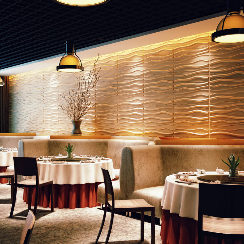 Waves Paintable 2.62' x 24.6" Abstract 3D Embossed Wallpaper Panel