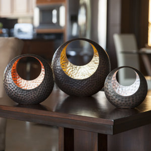 3 Piece Metal Votive Set