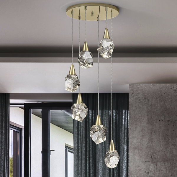 Canora Grey Dunecrest 6 -Light Cluster Teardrop LED Pendant | Wayfair.co.uk