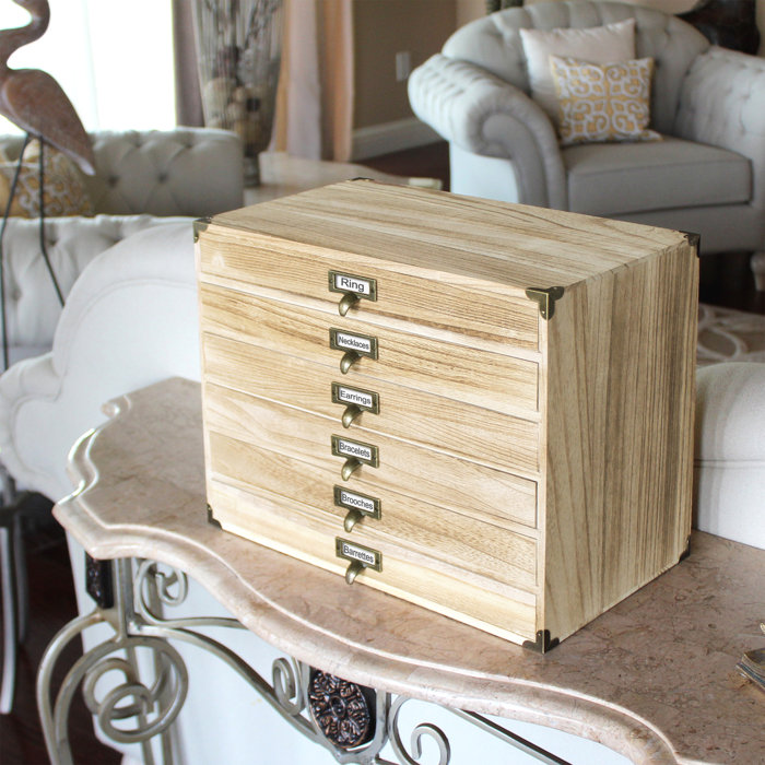 Loon Peak Wooden 6 Drawers Jewellery Storage Cabinet With 6