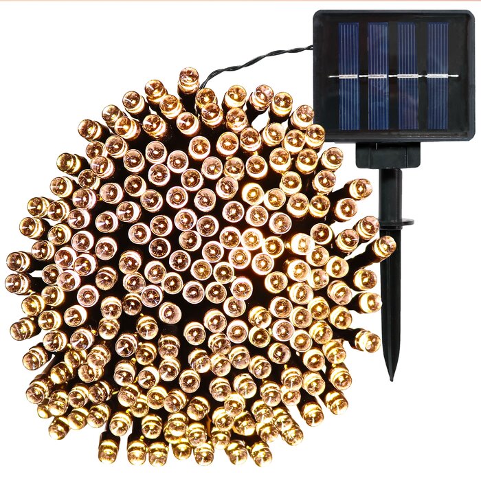 Sol 72 Santorini 68 Inch Solar Powered 200 Bulb Wide Angle LED Mini String Light (Warm White)