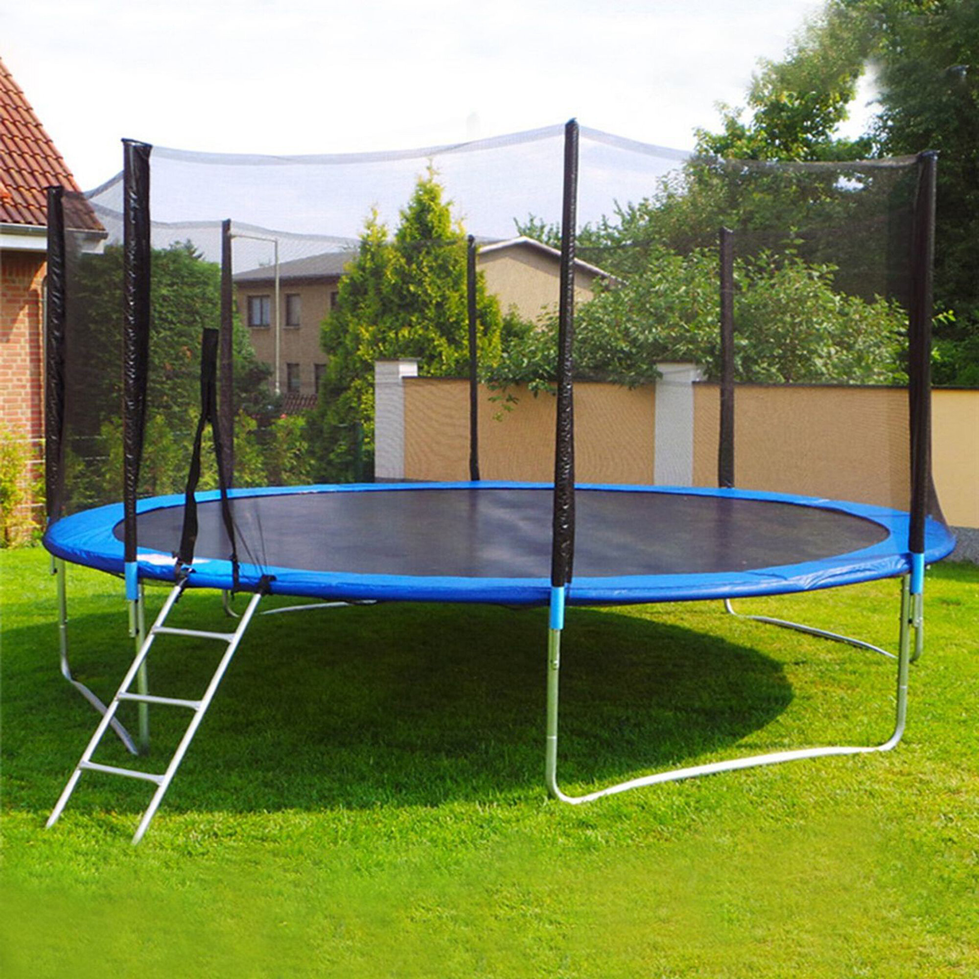 10 FT Kids Trampoline With Enclosure Net Jumping Mat And Spring Cover Padding