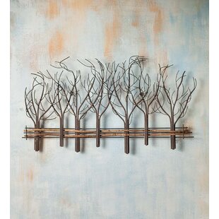 Birch Tree Metal Art Hanging with Rustic Copper Finish 