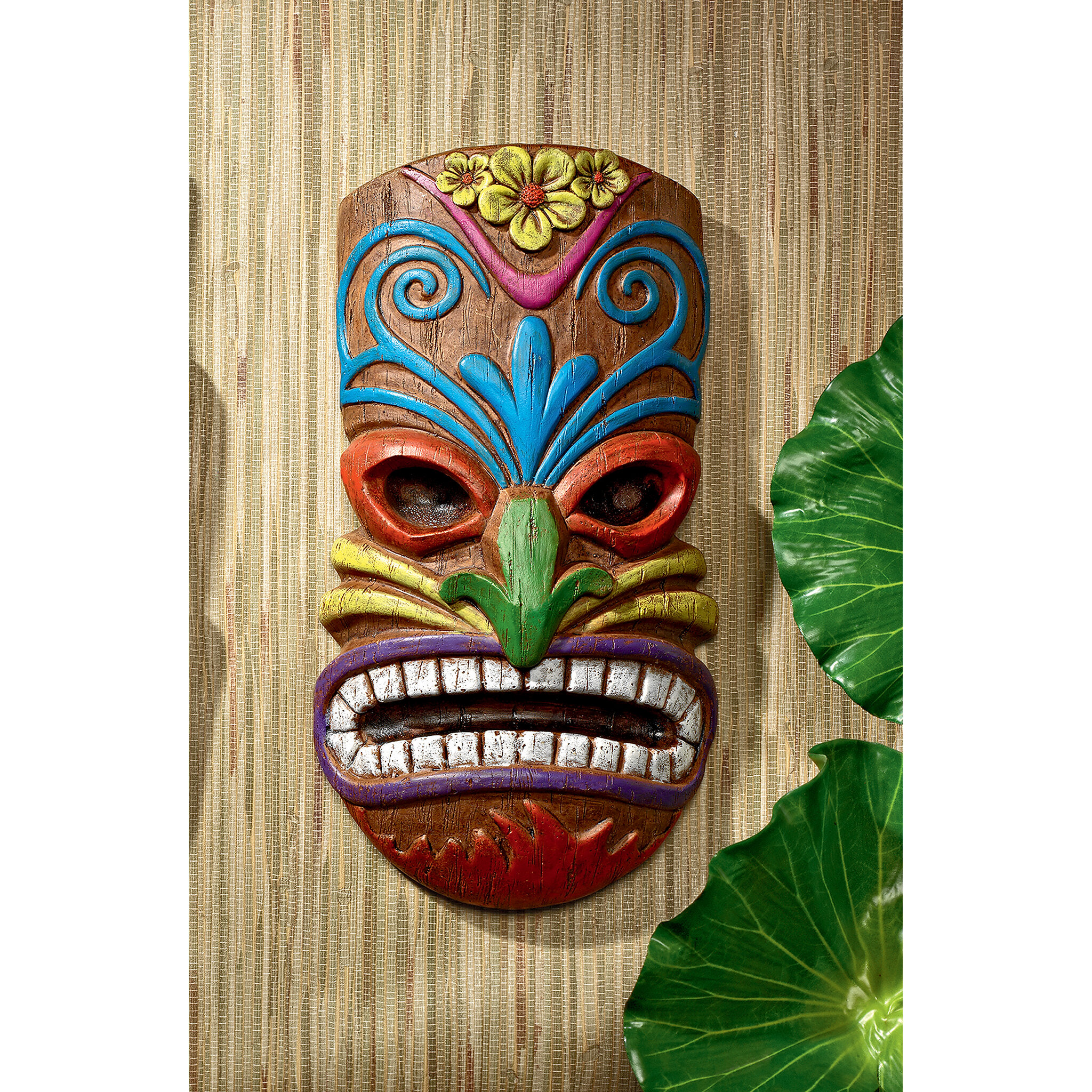 Grinning Tiki Mask Handmade Tobacco Smoking Mini Hand Pipe Polynesian God Hawaii 
