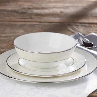 Opal Innocence Innocence Bone China 3 Piece Place Setting, Service for 1