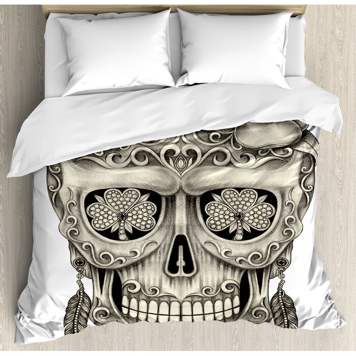 Day Of The Dead Decor Spanish Sugar Skull Duvet Cover Set