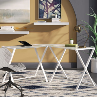 Go to store & view more images Ferro Glass L-Shape Computer Desk by Wrought Studio