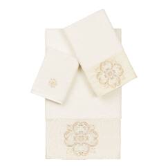 Linum Home Textiles Scarlet 3Pc Embellished Towel Set Cream 