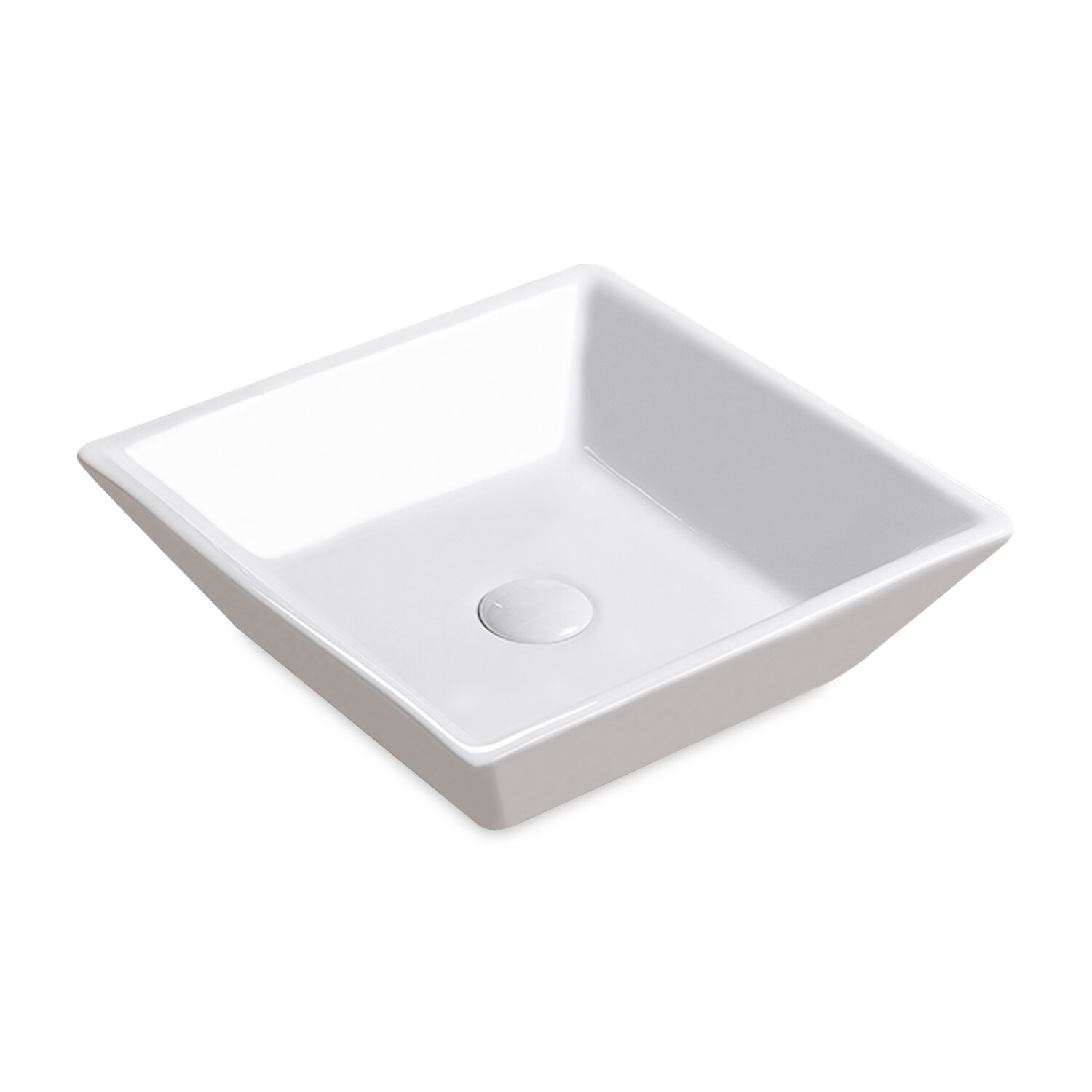 Amuer International White Ceramic Square Vessel Bathroom Sink Wayfair