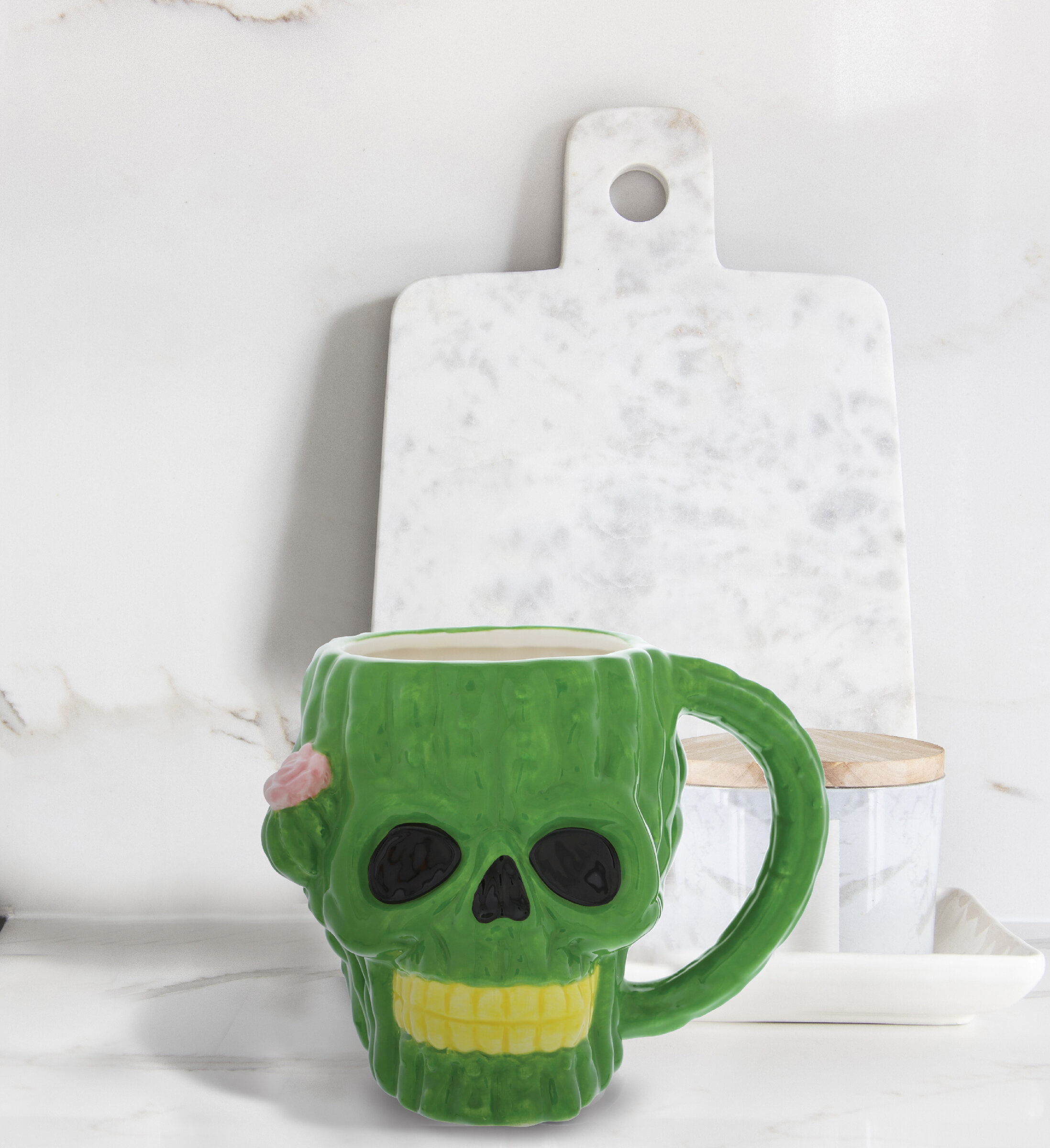 Colorful Hand Painted Tea Cup Cactus Ceramic Coffee Mug with Handle Handmade Boho Kitchen Decor Succulent Mug