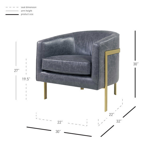 Everly Quinn Castiel 30 W Faux Leather Barrel Chair Wayfair