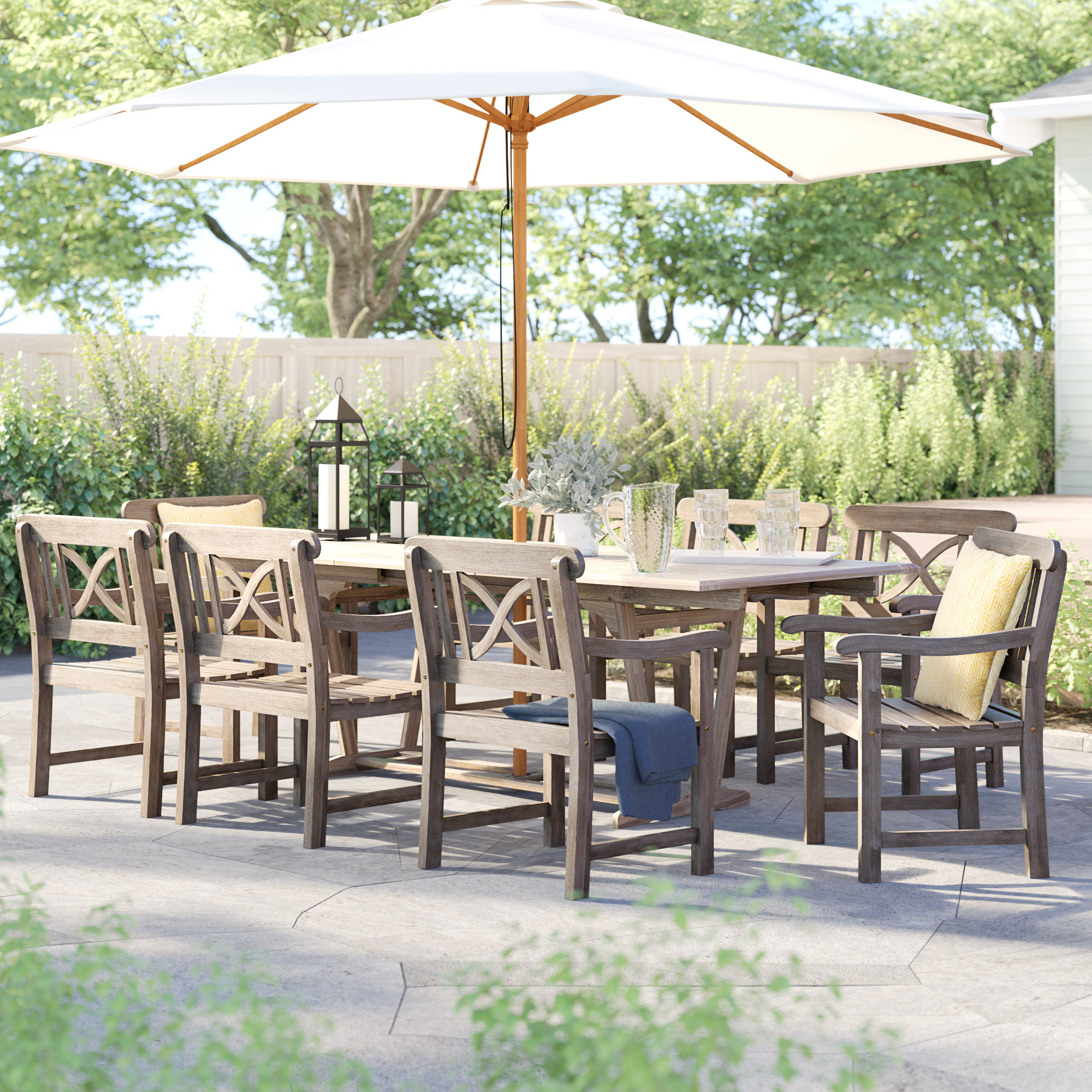 Sol 72 Outdoor Manchester 9 Piece Dining Set Reviews Wayfair