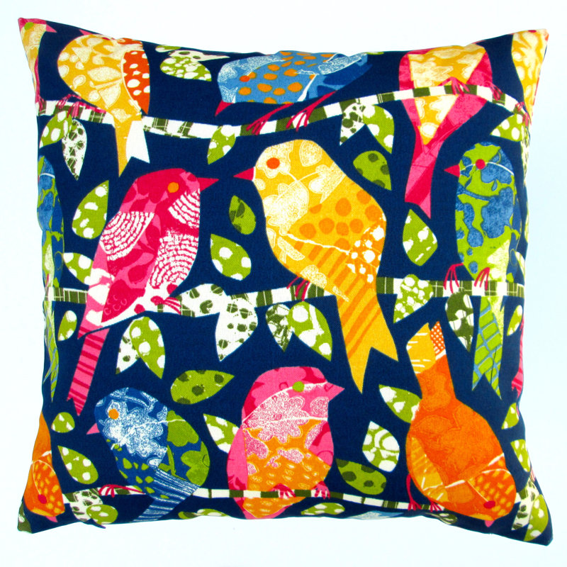 Pillows Kids Colorful Birds Modern Contemporary Indoor Pillows Kids Colorful Birds