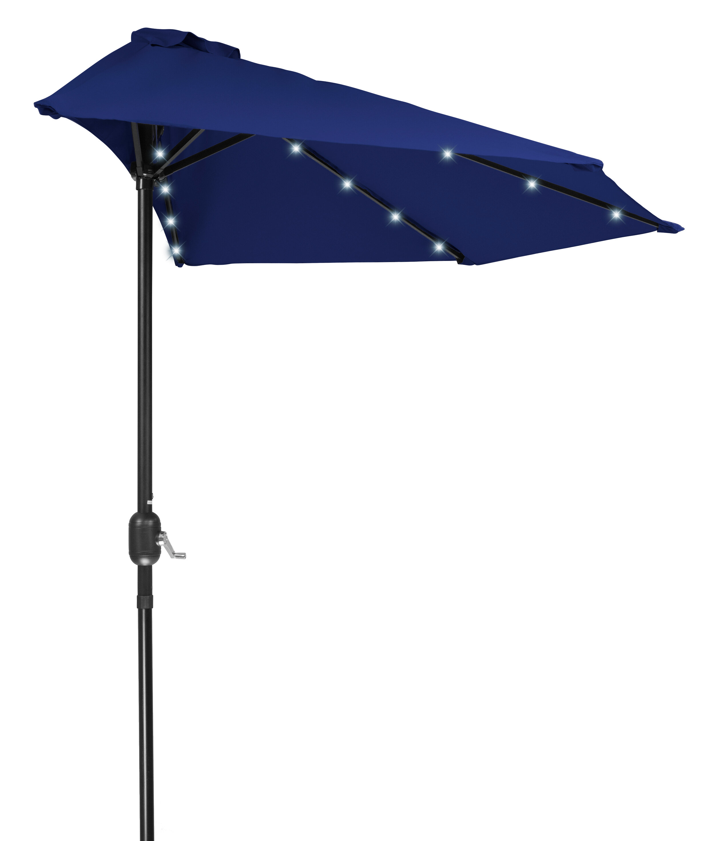 Latitude Run Phipps Patio Half Led Solar Powered 9 Lighted Umbrella Wayfair