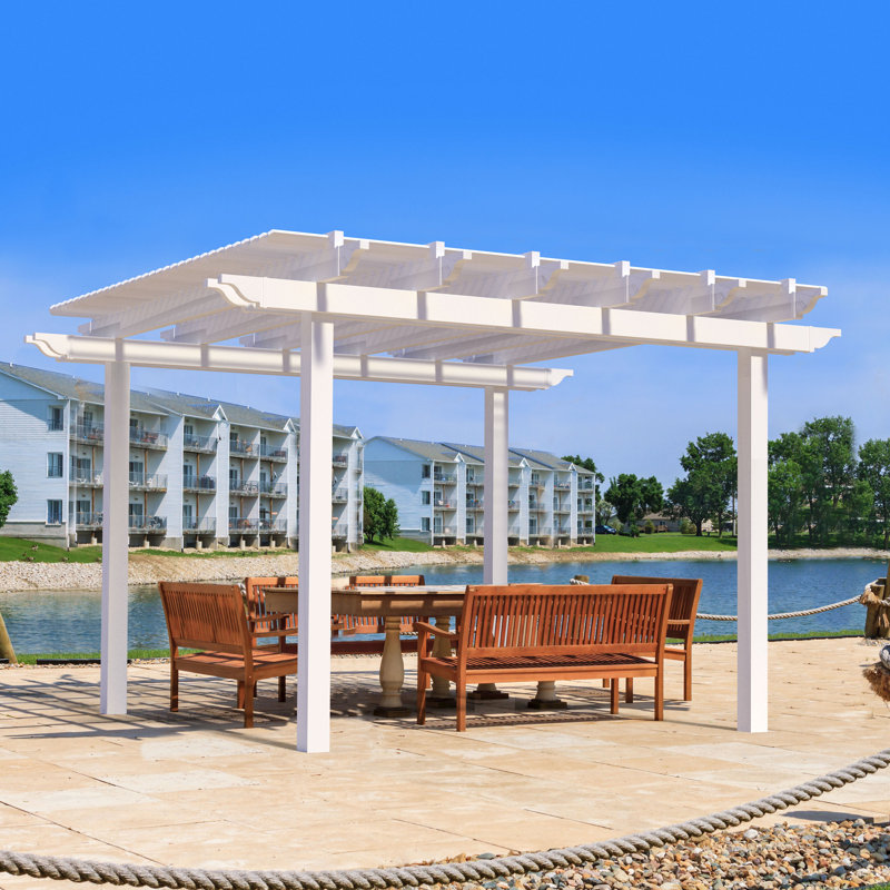 Modern Pergola Kits Fiji 12 Ft W X 12 Ft D Vinyl Pergola Wayfair