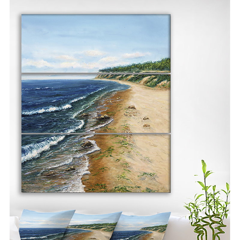 East Urban Home Calm Sky Over Seashore Oil Painting Print Multi
