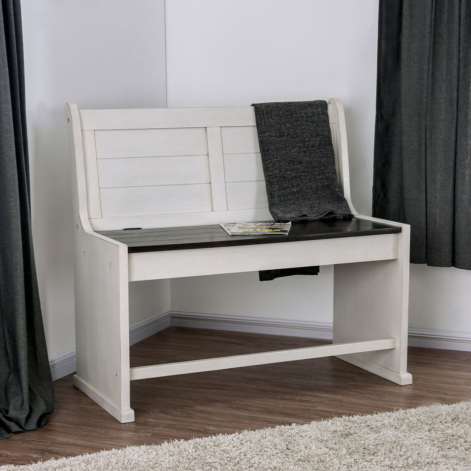 Longshore Tides Brewster Wood Storage Bench Wayfair