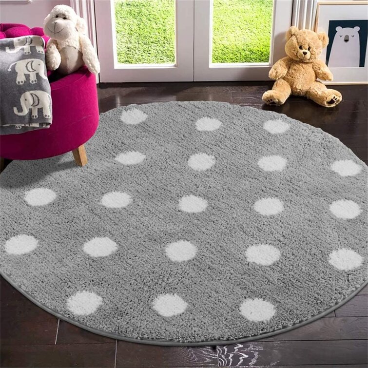 Round Area Rug Carpet Bear Floor Mat Non-Slip 31.5 Inch Diameter for Living Room Bedroom