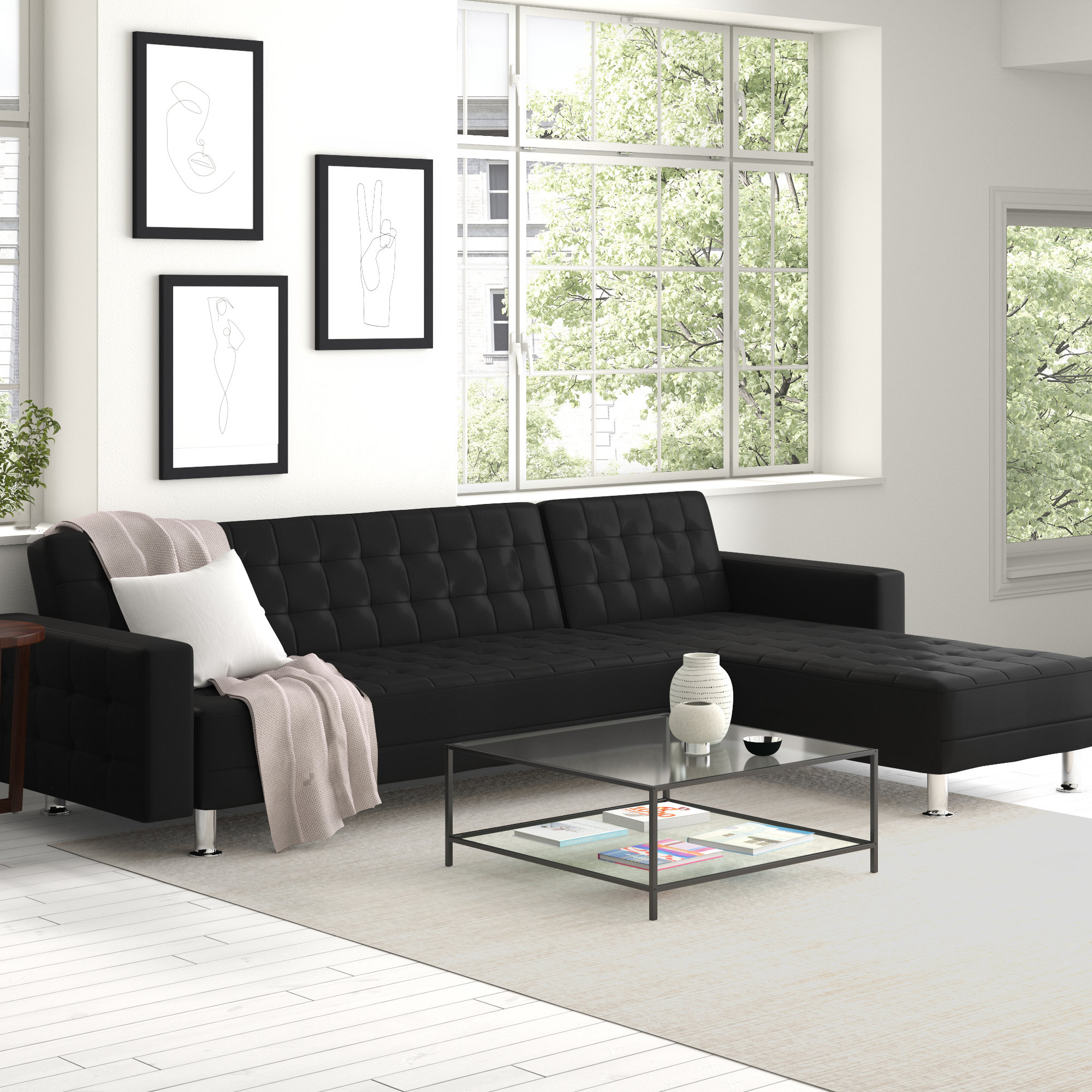 Zipcode Design Rosina 118 Reversible Sleeper Sectional Reviews Zipcode Design Rosina 118 Reversible