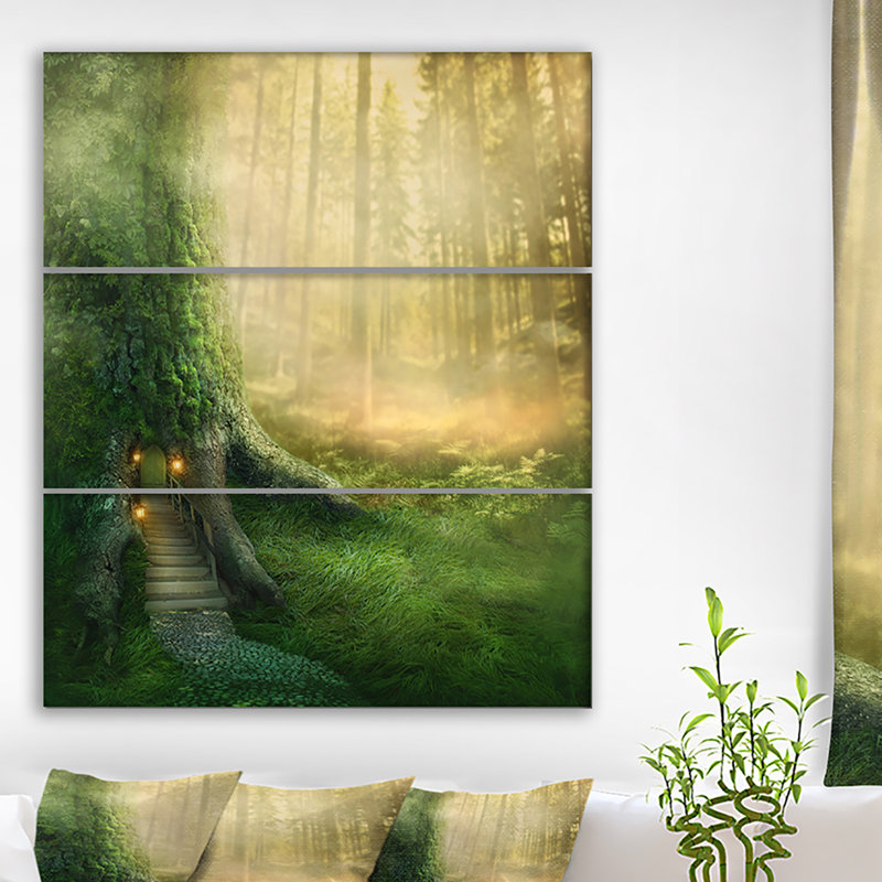 East Urban Home Fantasy Tree House Graphic Art Print Multi Piece