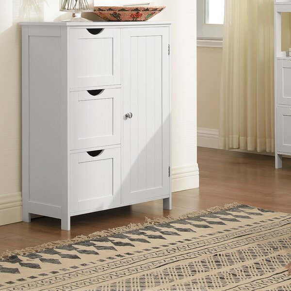Living and Hallway Scandinavian Inspired One Drawer and Cabinet Bathroom Storage Sennen range by Elegant Brands suit Bedroom White Wooden and Freestanding