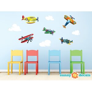 Vintage Airplane Fabric Wall Decal