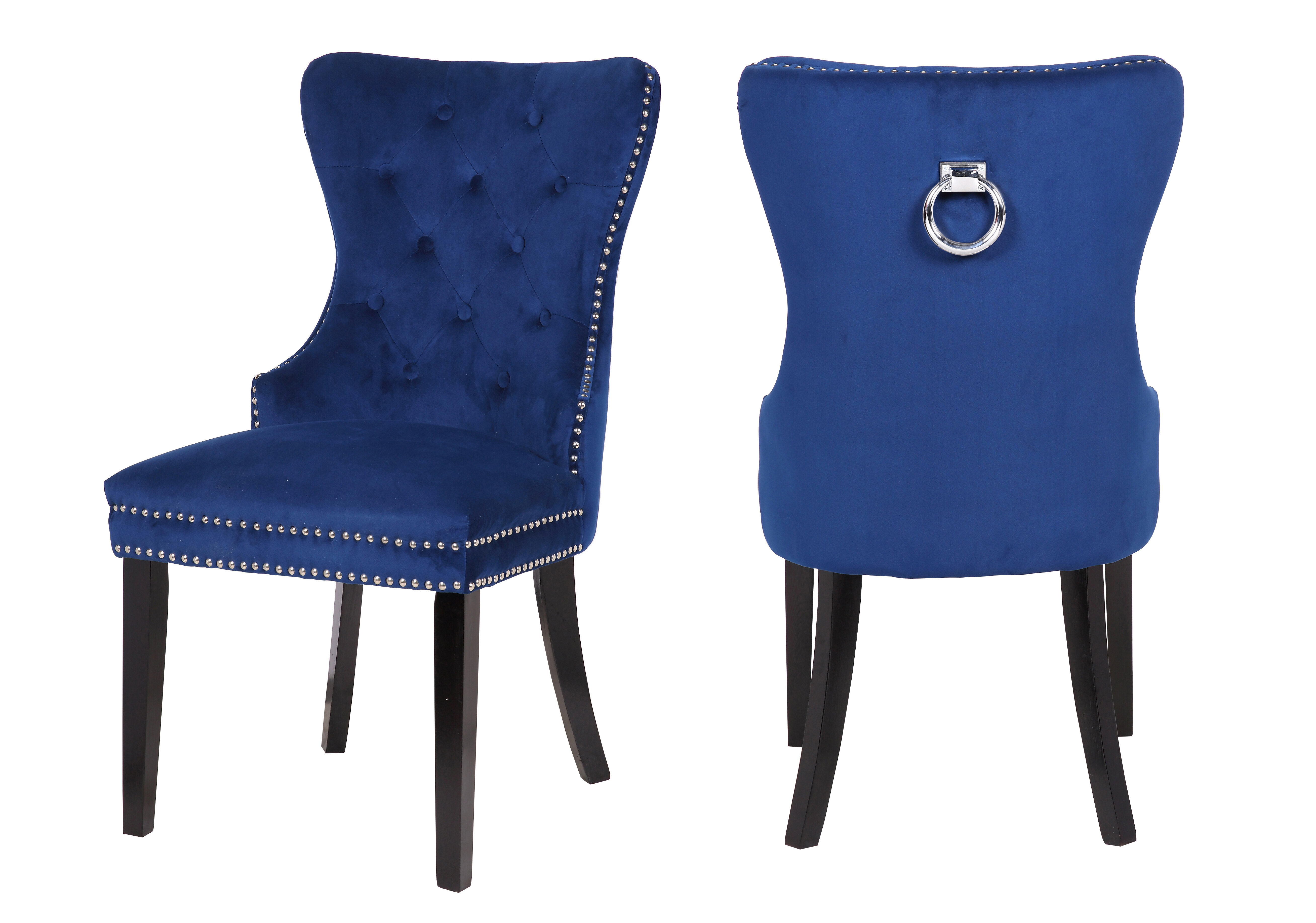 Velvet Dining Chairs With Knocker / Pair Of Grey Knocker Chairs In