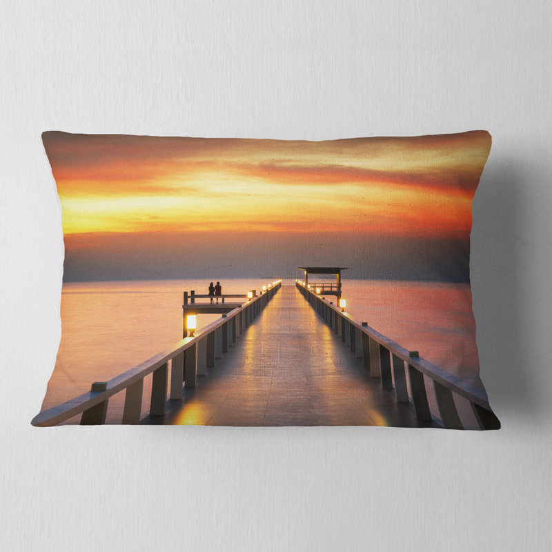 East Urban Home Pier Seascape Sky And Long Wooden Bridge Lumbar Pillow Wayfair