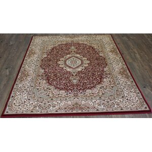 Tabriz Hand-Tufted Red Area Rug