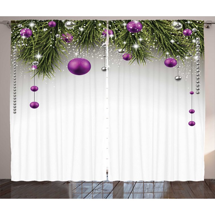 Christmas Holiday Ornaments Valance Curtain Christmas Valance Christmas Curtain 