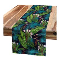 Earth Tones Banana Palm Leaves Muted Colors Forest Jungle Plants Illustration Beige and Brown 16 X 72 Ambesonne Exotic Table Runner Dining Room Kitchen Rectangular Runner