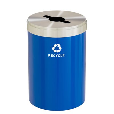 Trash Can Glaro, Inc. Color: Blue/Satin Aluminum, Gallon Capacity: 41, Size: 30