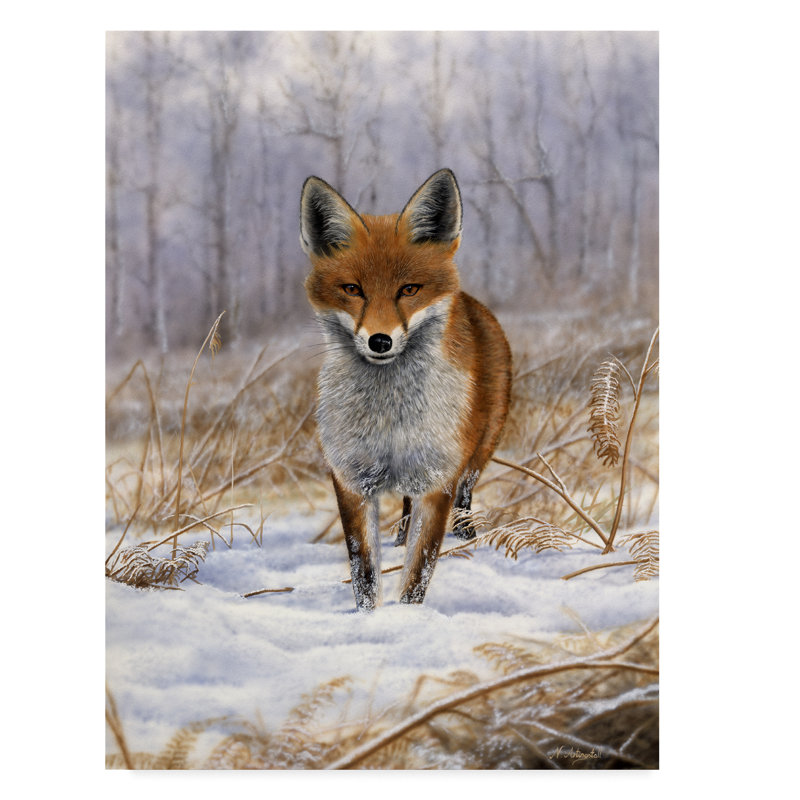 Charlton Home Red Fox Center Acrylic Painting Print On Wrapped