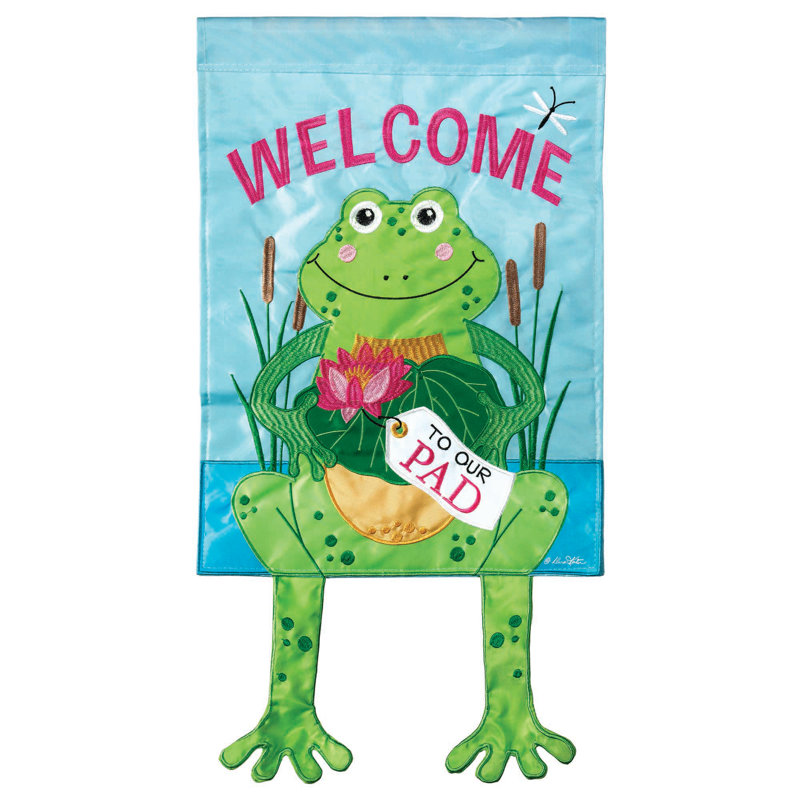 Dicksonsinc Welcome Frog To Our 2 Sided Nylon 24 X 13 In Garden Flag Wayfair